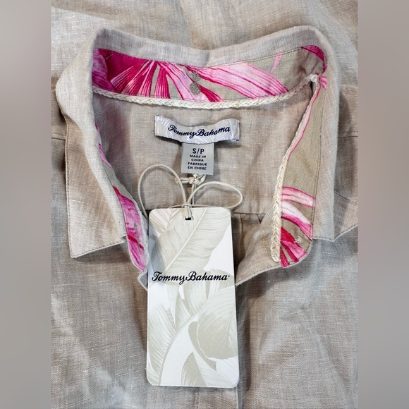 NEW Tommy Bahama Coastalina Linen Maxi Shirt Dress Natural Khaki Size Small NWT - Picture 7 of 13